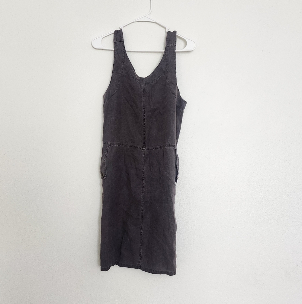 Wrap London Linen Gray Sleeveless Dress Size 4